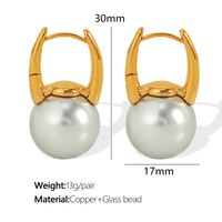 1 Pair Vintage Style Pearl Plating Inlay Titanium Steel Glass Bead 18K Gold Plated Drop Earrings sku image 2
