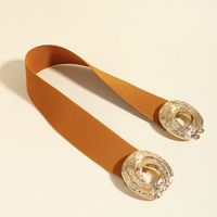 Casual Vintage Style Solid Color Pu Leather Alloy Buckle Women's Leather Belts main image 9