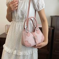 Women's Pu Leather Solid Color Classic Style Sewing Thread Square Zipper Handbag sku image 3