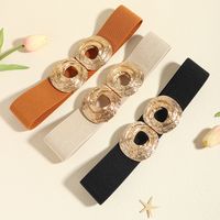 Casual Vintage Style Solid Color Pu Leather Alloy Buckle Women's Leather Belts main image 2