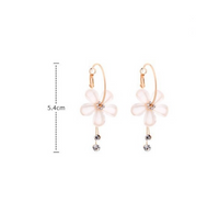 1 Pair Elegant Simple Style Flower Plating Copper Silver Plated Drop Earrings main image 2