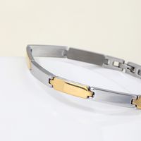Hip-Hop Simple Style Color Block 304 Stainless Steel 18K Gold Plated Bracelets In Bulk main image 3