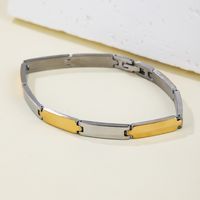 Hip-Hop Simple Style Color Block 304 Stainless Steel 18K Gold Plated Bracelets In Bulk main image 4