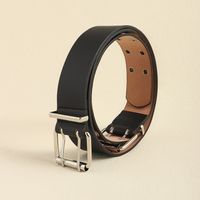 Simple Style Commute Solid Color Pu Leather Alloy Buckle Women's Leather Belts main image 5
