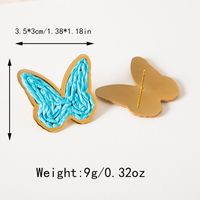 1 Pair Simple Style Classic Style Butterfly Plating 304 Stainless Steel Raffia 14K Gold Plated Ear Studs main image 2