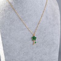 Elegant Lady Flower Copper Inlay Zircon Pendant Necklace main image 8