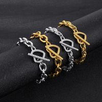 Simple Style Heart Shape Stainless Steel 18K Gold Plated Bracelets In Bulk main image 1