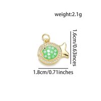 1 Pièce 1.8*1.6 Le Cuivre Zircon Plaqué Or 18K Poisson Pendentif sku image 2