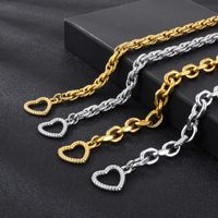 Simple Style Heart Shape Stainless Steel 18K Gold Plated Bracelets In Bulk main image 3
