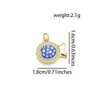 1 Piece 1.8*1.6 Copper Zircon 18K Gold Plated Fish Pendant sku image 4