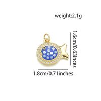 1 Pièce 1.8*1.6 Le Cuivre Zircon Plaqué Or 18K Poisson Pendentif sku image 4