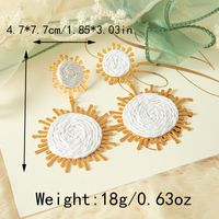 1 Pair Vacation Sweet Sun Plating 304 Stainless Steel Raffia Gold Plated Drop Earrings main image 2