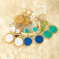 1 Pair Vacation Sweet Sun Plating 304 Stainless Steel Raffia Gold Plated Drop Earrings main image 6