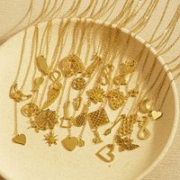 304 Stainless Steel 18K Gold Plated IG Style Classic Style Commute Plating Animal Heart Shape Feather Pendant Necklace main image 1