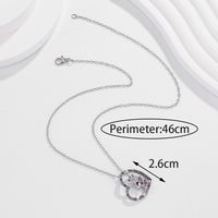 Cute Simple Style Heart Shape Unicorn Alloy Inlay Artificial Diamond Women's Pendant Necklace main image 2