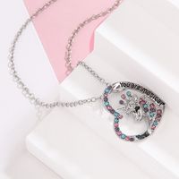 Cute Simple Style Heart Shape Unicorn Alloy Inlay Artificial Diamond Women's Pendant Necklace main image 1