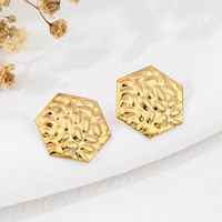 1 Pair Vacation Commute Geometric Round Asymmetrical Plating 304 Stainless Steel 18K Gold Plated Ear Studs sku image 3