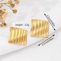 1 Pair Vacation Commute Geometric Round Asymmetrical Plating 304 Stainless Steel 18K Gold Plated Ear Studs main image 8