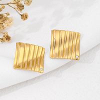 1 Pair Vacation Commute Geometric Round Asymmetrical Plating 304 Stainless Steel 18K Gold Plated Ear Studs sku image 4