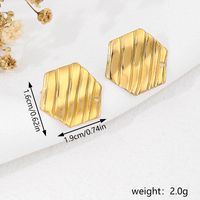 1 Pair Vacation Commute Geometric Round Asymmetrical Plating 304 Stainless Steel 18K Gold Plated Ear Studs main image 7