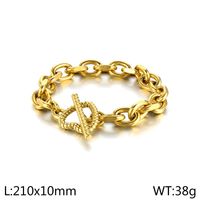 Simple Style Heart Shape Stainless Steel 18K Gold Plated Bracelets In Bulk main image 2