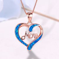Casual Lady Simple Style Letter Heart Shape Zinc Alloy Mother'S Day Women's Pendant Necklace main image 5