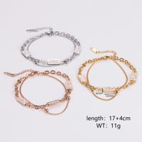 304 Stainless Steel 18K Gold Plated Rose Gold Plated Pastoral Simple Style Inlay Solid Color Rhinestones Necklace main image 8