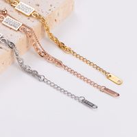 304 Stainless Steel 18K Gold Plated Rose Gold Plated Pastoral Simple Style Inlay Solid Color Rhinestones Necklace main image 5