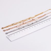 304 Stainless Steel 18K Gold Plated Rose Gold Plated Pastoral Simple Style Inlay Solid Color Rhinestones Necklace main image 7