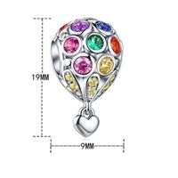 Panjia S925 Sterling Silver Bracelet Accessories Inlaid Hot Air Balloon Scattered Beads Diycharm Love Heart Necklace String Ornament Wholesale main image 2