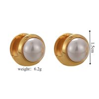 1 Pair Casual Business Simple Style Solid Color Plating Inlay Copper Artificial Pearls White Gold Plated Gold Plated Ear Cuffs main image 2