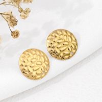 1 Pair Vacation Commute Geometric Round Asymmetrical Plating 304 Stainless Steel 18K Gold Plated Ear Studs sku image 1