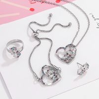 Elegant Heart Shape Unicorn Alloy Inlay Artificial Diamond Women's Jewelry Set main image 3