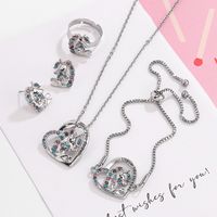 Elegant Heart Shape Unicorn Alloy Inlay Artificial Diamond Women's Jewelry Set main image 4