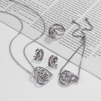 Elegant Heart Shape Unicorn Alloy Inlay Artificial Diamond Women's Jewelry Set main image 5