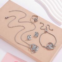 Elegant Heart Shape Unicorn Alloy Inlay Artificial Diamond Women's Jewelry Set main image 6