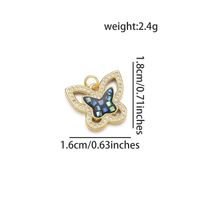 1 Piece 16 * 18 Mm Copper Shell Zircon 18K Gold Plated Butterfly Polished Pendant sku image 3