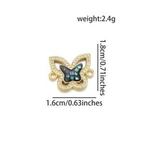 1 Pièce 16*18mm Le Cuivre Coquille Zircon Plaqué Or 18K Papillon Brillant Pendentif sku image 7