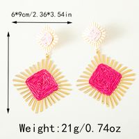 1 Pair Ethnic Style Beach Square Irregular Plating 304 Stainless Steel Raffia Gold Plated Drop Earrings main image 2
