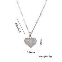 Titanium Steel 18K Gold Plated Sweet Inlay Solid Color Zircon Pendant Necklace main image 2