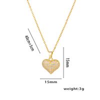 Titanium Steel 18K Gold Plated Sweet Inlay Solid Color Zircon Pendant Necklace sku image 1