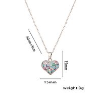 Titanium Steel 18K Gold Plated Sweet Inlay Solid Color Zircon Pendant Necklace sku image 5