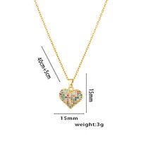 Titanium Steel 18K Gold Plated Sweet Inlay Solid Color Zircon Pendant Necklace sku image 4