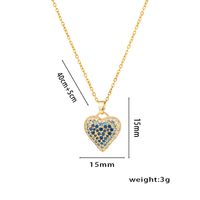 Titanium Steel 18K Gold Plated Sweet Inlay Solid Color Zircon Pendant Necklace sku image 6