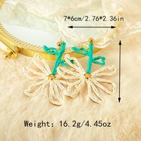 1 Pair Vacation Simple Style Pentagram Flower Plating 304 Stainless Steel Raffia Gold Plated Drop Earrings main image 2