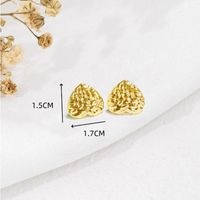 1 Pair Vacation Commute Geometric Round Asymmetrical Plating 304 Stainless Steel 18K Gold Plated Ear Studs main image 3