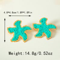 1 Pair Casual Vacation Starfish Plating Three-dimensional 304 Stainless Steel Raffia Gold Plated Ear Studs main image 2