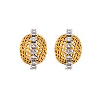 1 Pair Simple Style Classic Style Solid Color Plating Inlay 304 Stainless Steel Zircon 18K Gold Plated Ear Studs sku image 1
