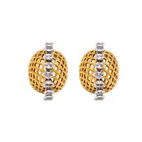 1 Paire Style Simple Style Classique Couleur Unie Placage Incruster Acier Inoxydable 304 Zircon Plaqué Or 18K Boucles D'Oreilles sku image 2