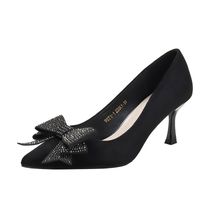 Women's Sexy Solid Color Bowknot Point Toe Pumps main image 3